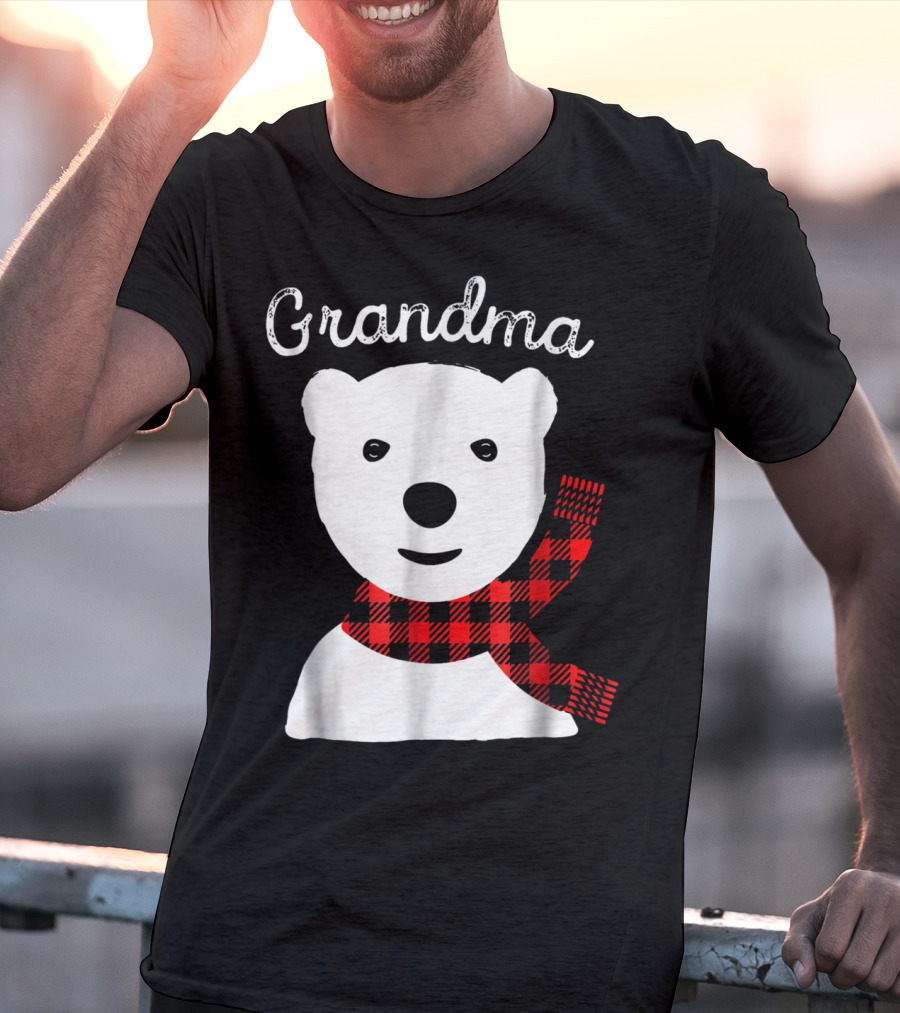 Grandma Plaid Bear Family Matching Christmas T-Shirt