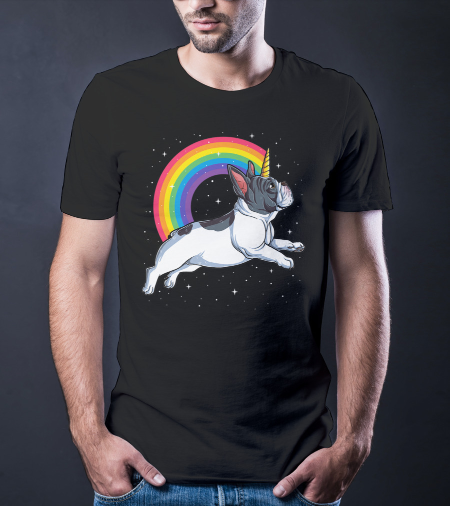 French Bulldog Unicorn Rainbow Galaxy Frenchicorn Kids Space Adventure T-Shirt