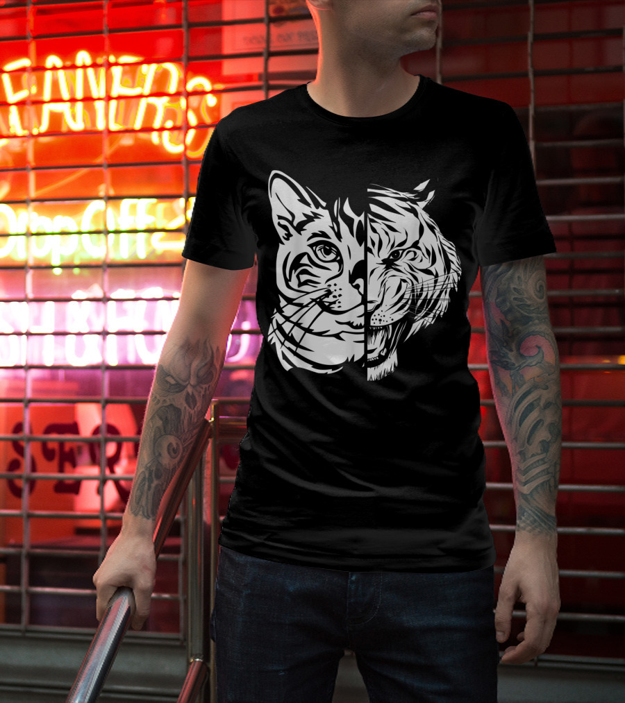 Funny Cat Lover Bengal Cat Shadow Bengal Tiger Fusion T-Shirt