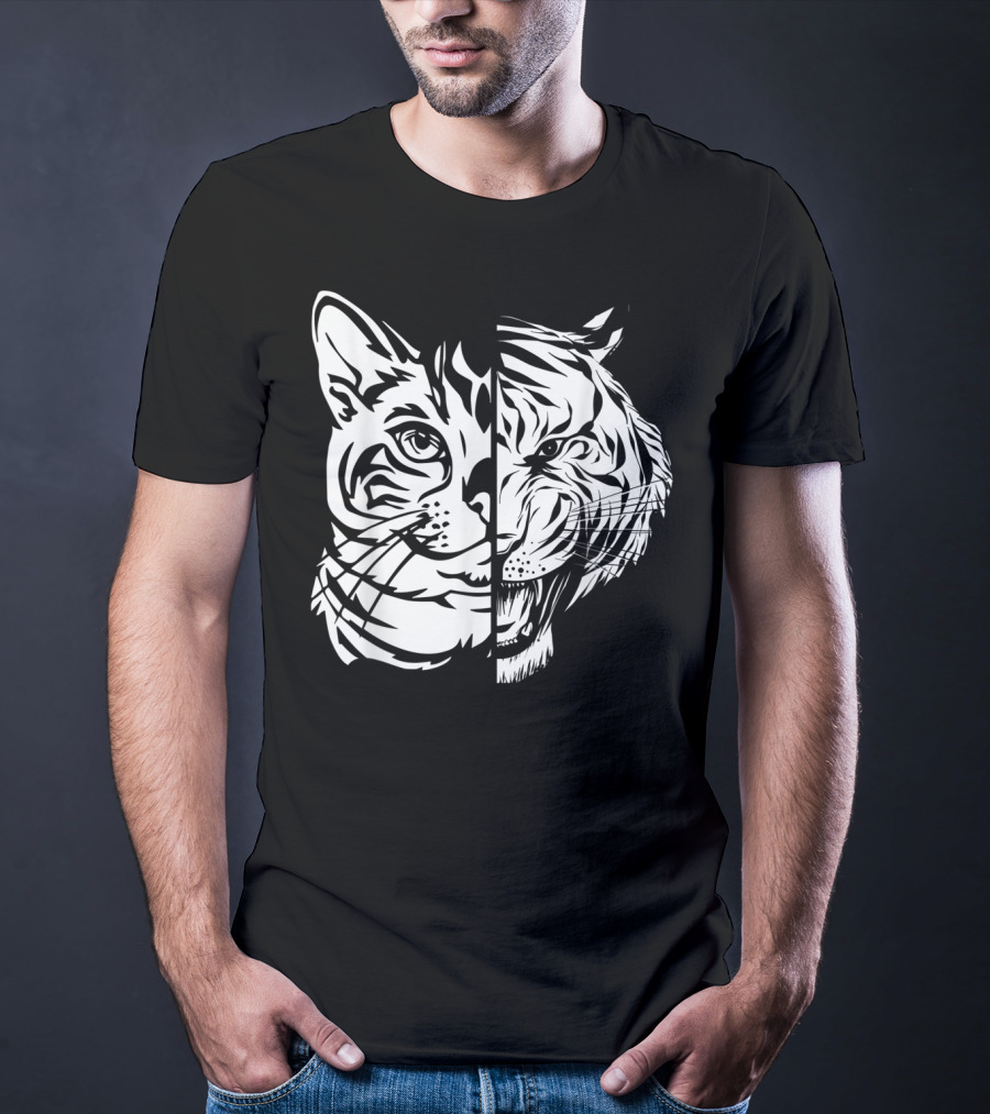 Funny Cat Lover Bengal Cat Shadow Bengal Tiger Fusion T-Shirt