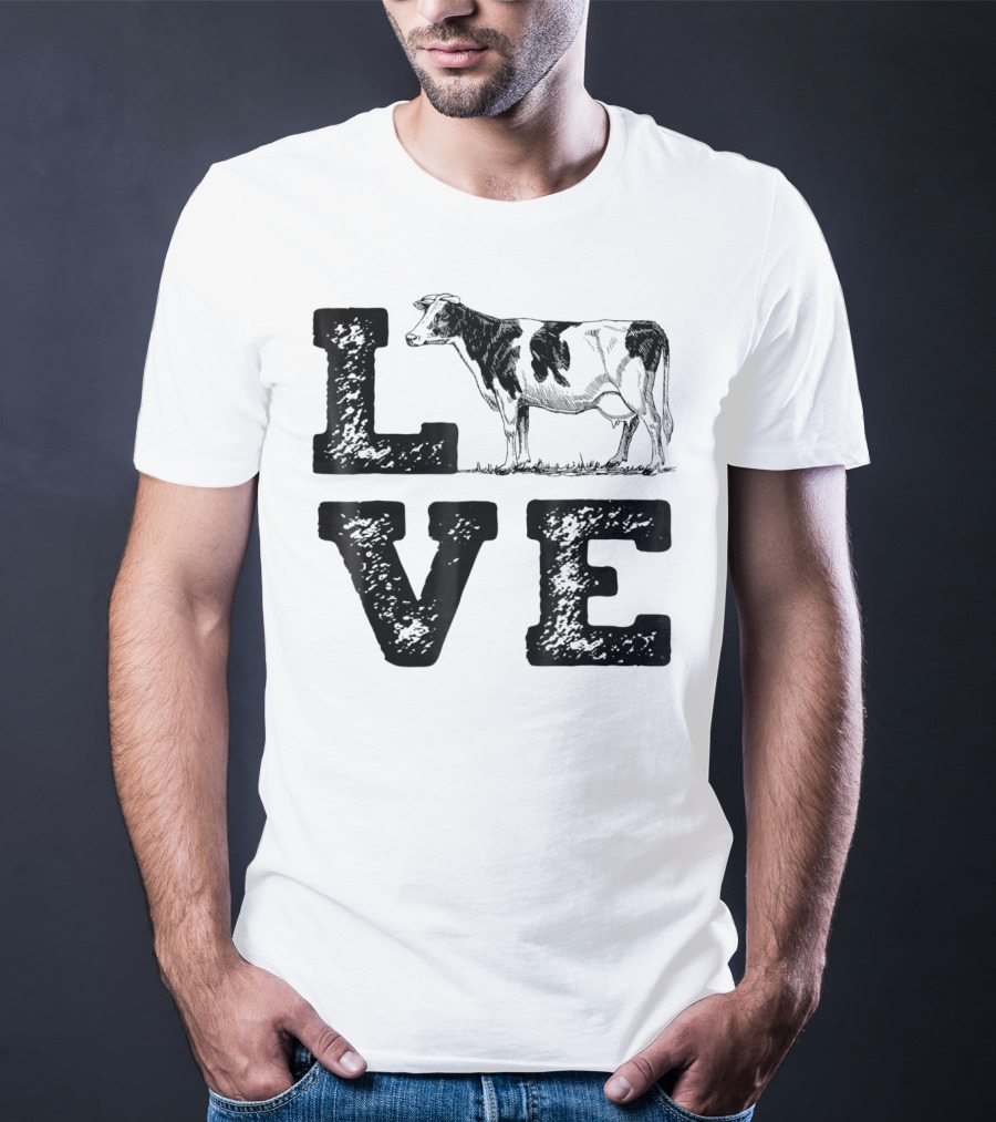LOVE Cows Cow Lovers Farm Girls Women Farmer T-Shirt