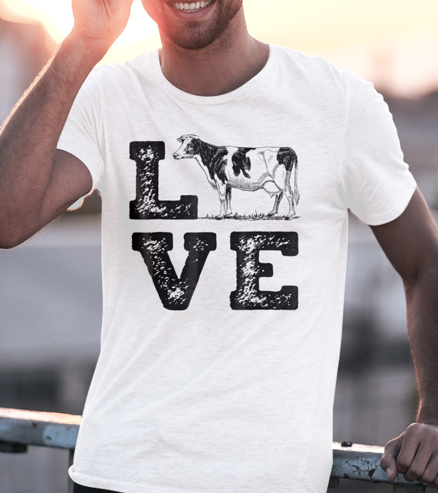 LOVE Cows Cow Lovers Farm Girls Women Farmer T-Shirt