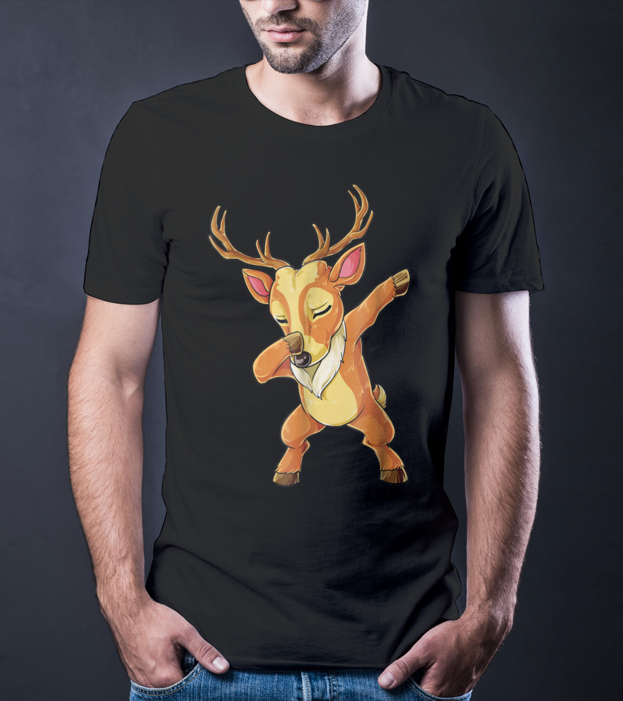 Christmas Reindeer Dabbing Boys Fun T-Shirt