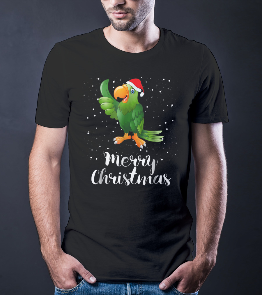 Merry Christmas Parrot Funny Matching Family Group T-Shirt