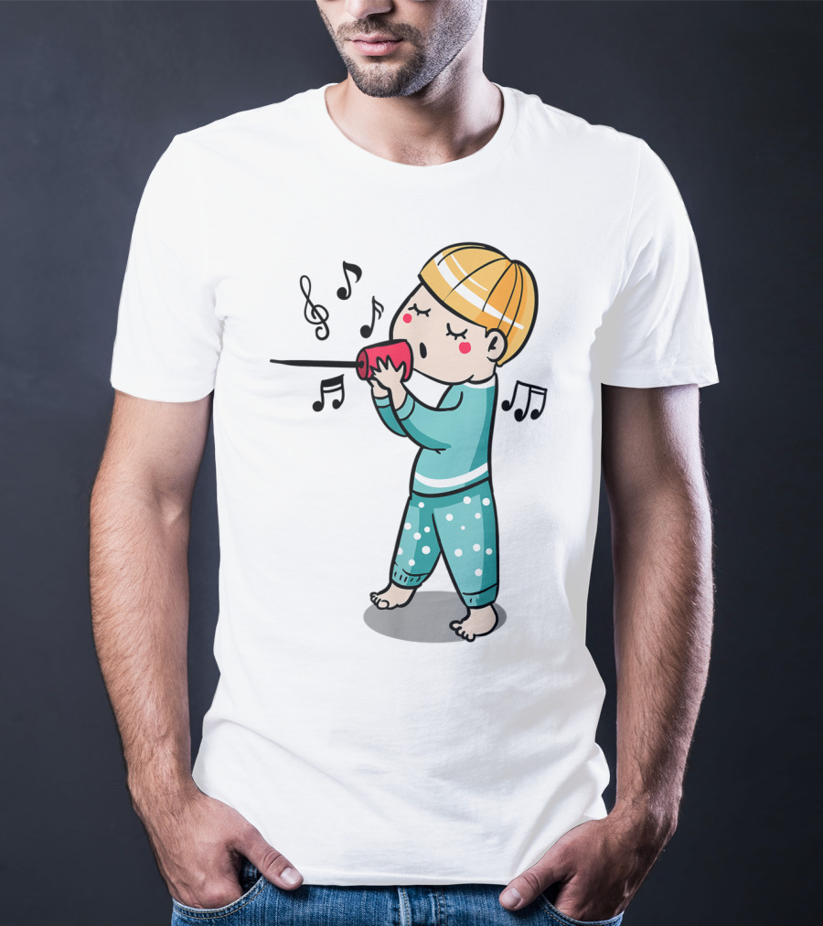 Valentines Couples Boy Her Him Girls Singing Music Notes T-Shirt