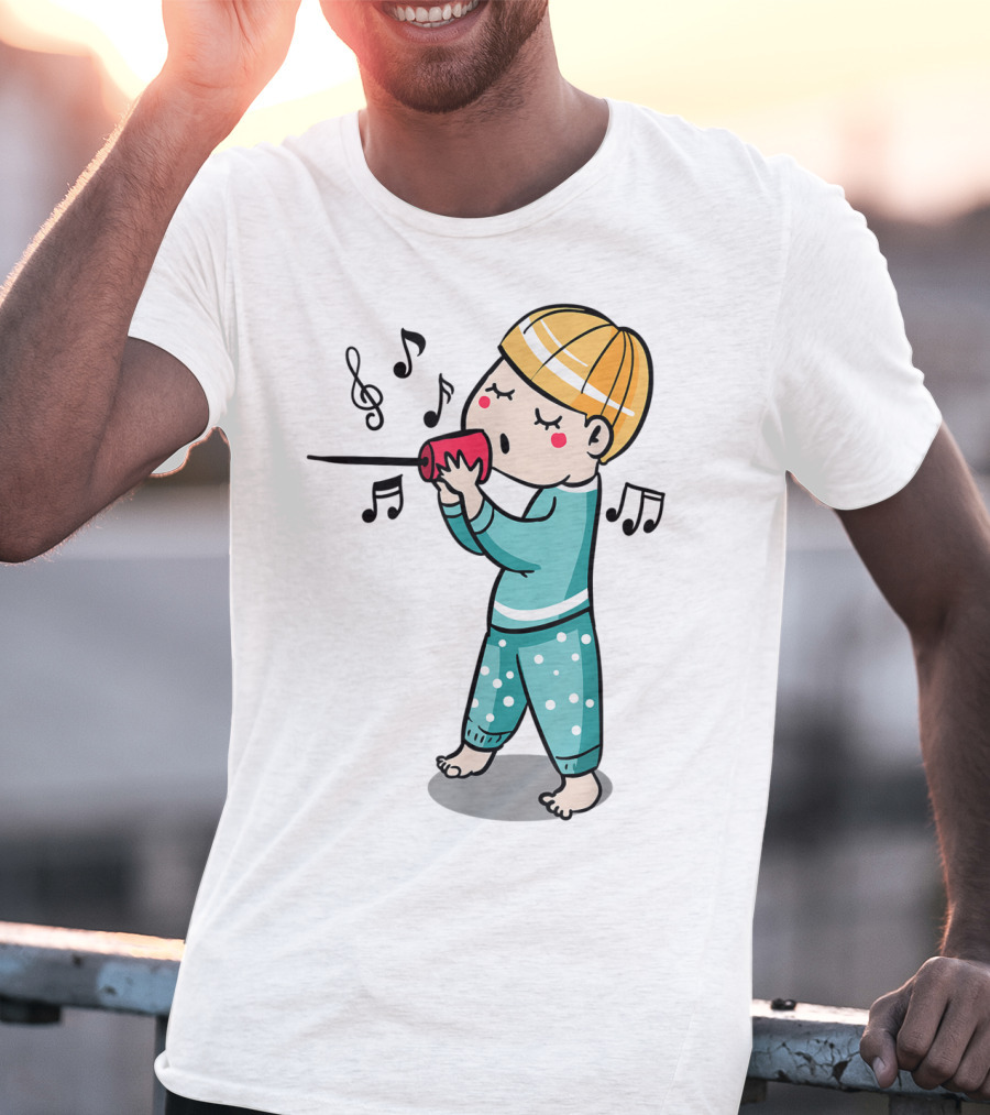 Valentines Couples Boy Her Him Girls Singing Music Notes T-Shirt