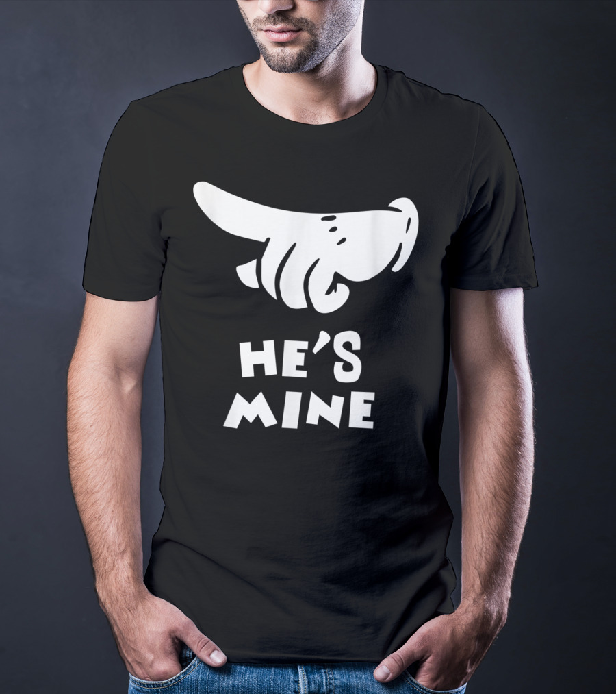 Valentines Day He's Mine Couples Hand Design 15 T-Shirt