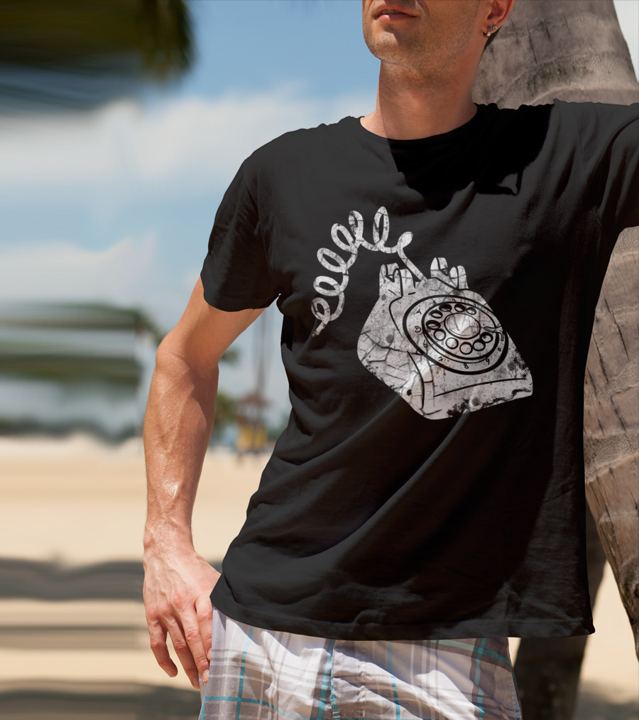 Vintage Phone Valentines Day Girls Boys Retro Rotary Telephone T-Shirt