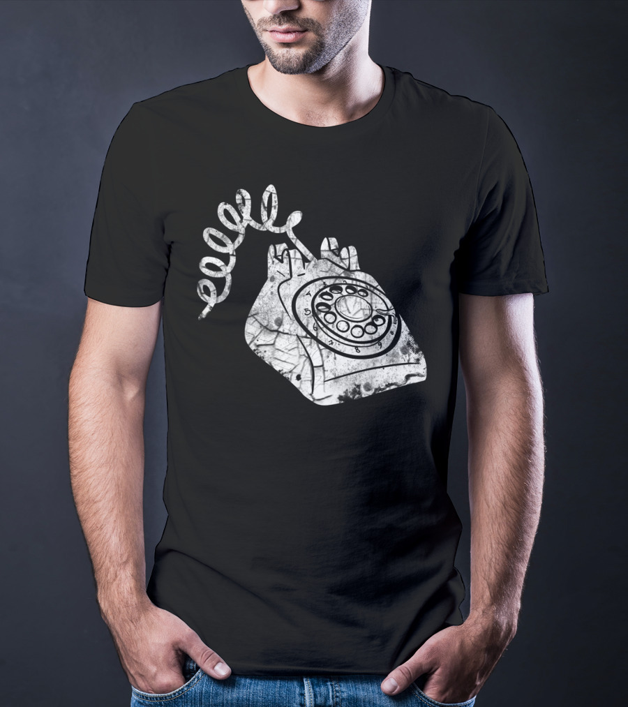 Vintage Phone Valentines Day Girls Boys Retro Rotary Telephone T-Shirt