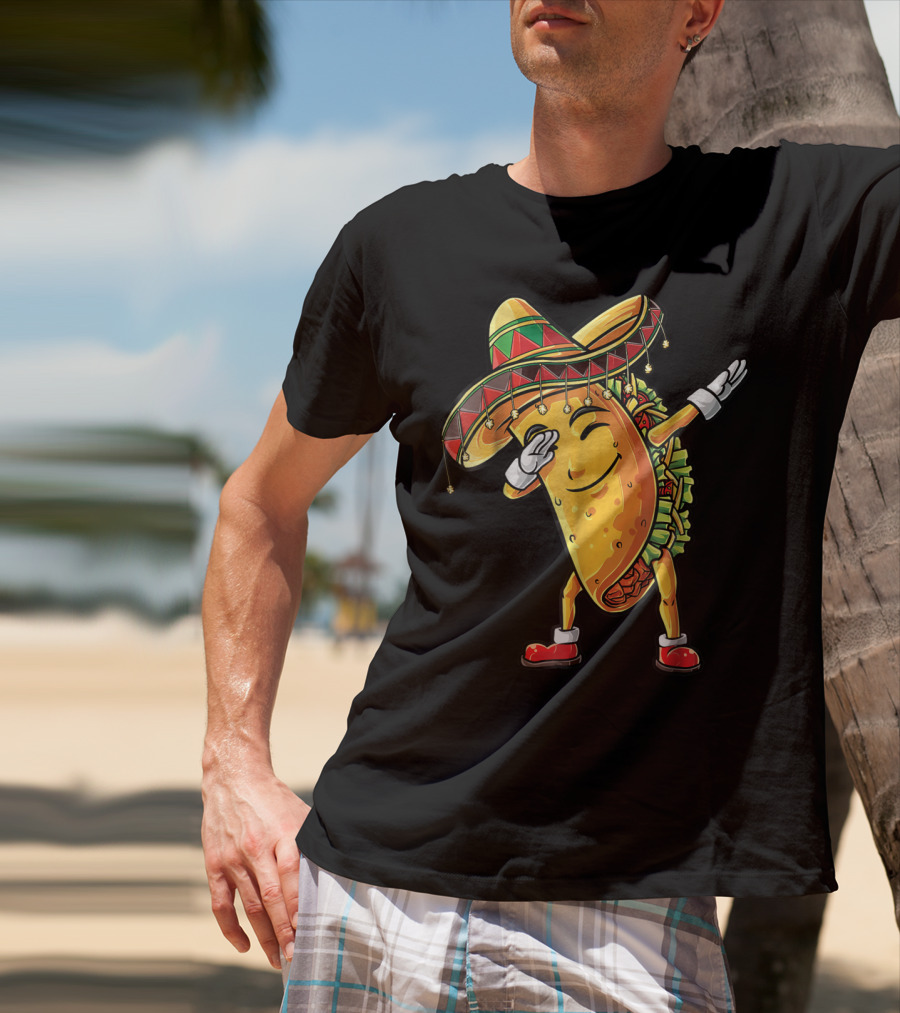Dabbing Taco Sombrero Cinco De Mayo Kids Boys Girls Fun T-Shirt