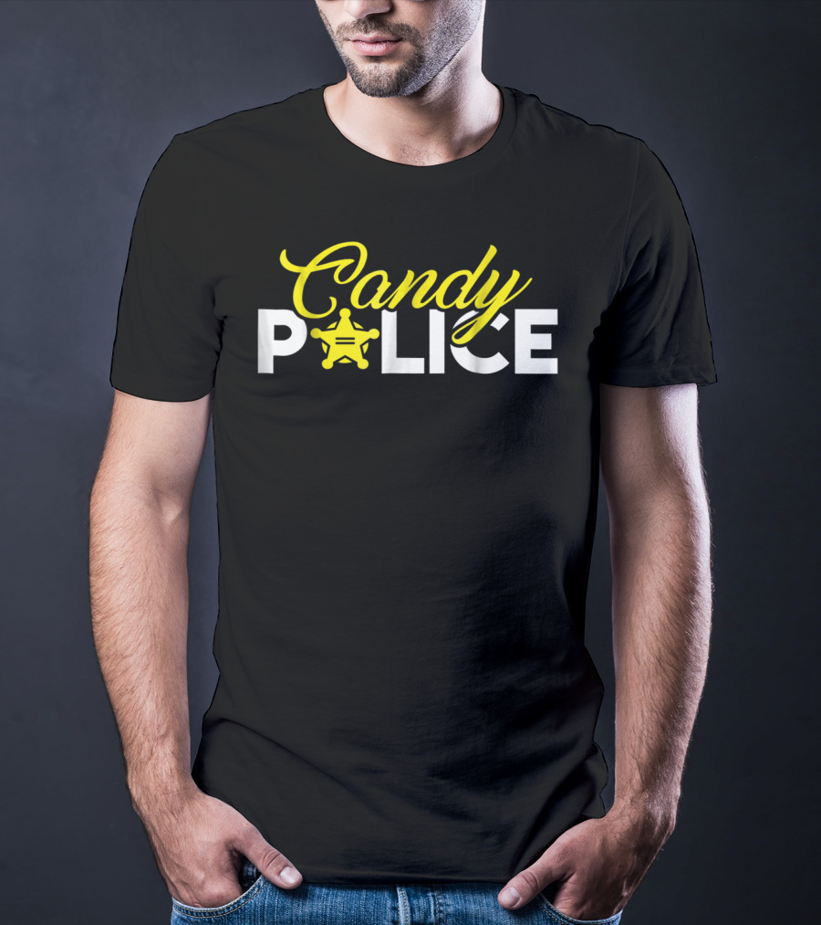 Candy Police Halloween Badge Humor T-Shirt