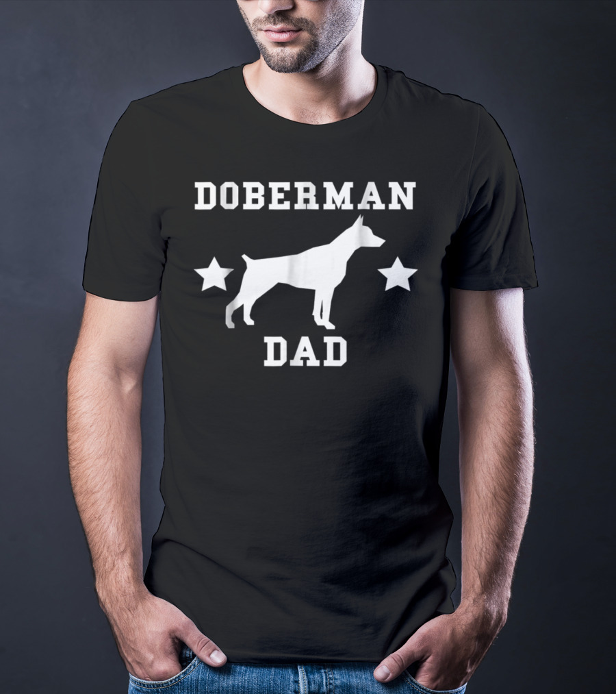 Doberman Dad Womens Premium Two Stars T-Shirt