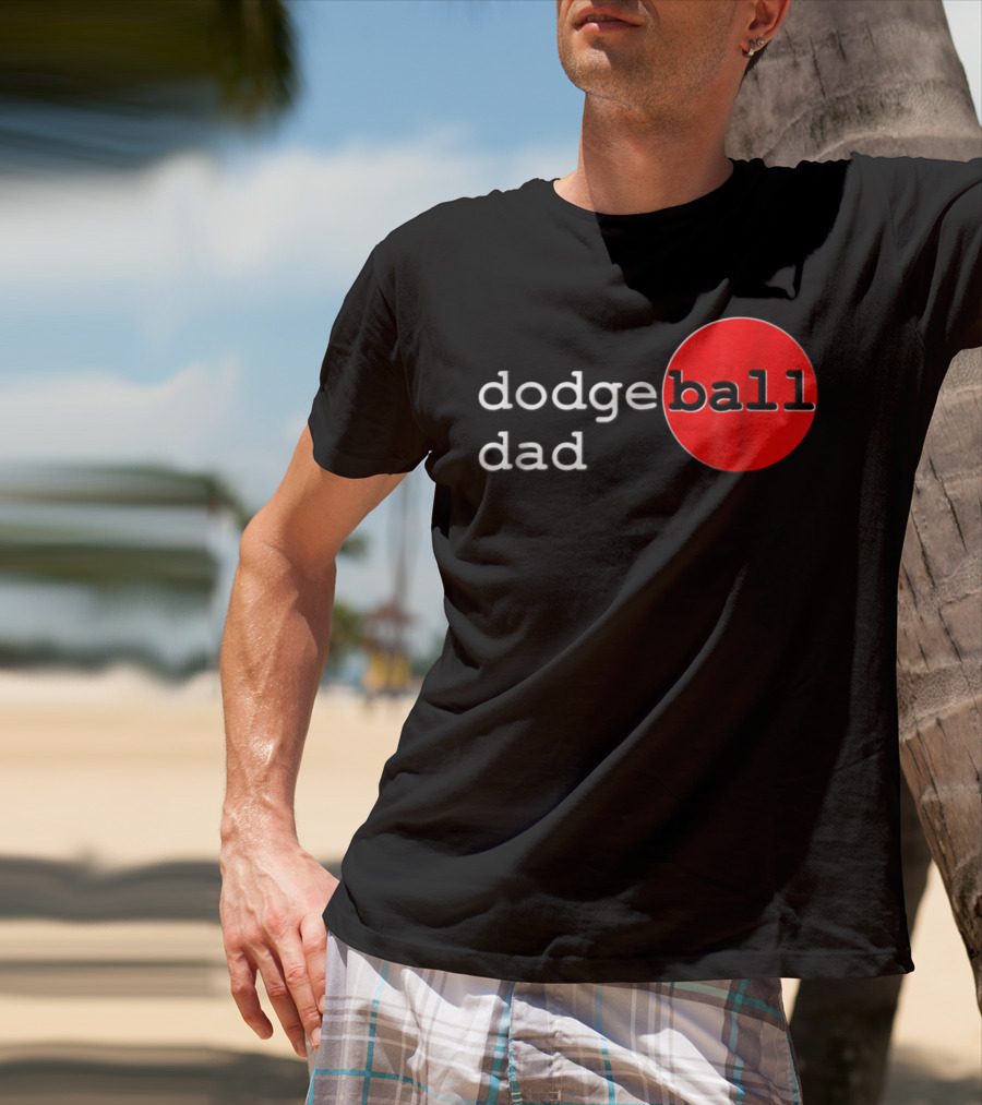 Dodgeball Dad Father Dodge Ball Parent Red Ball T-Shirt