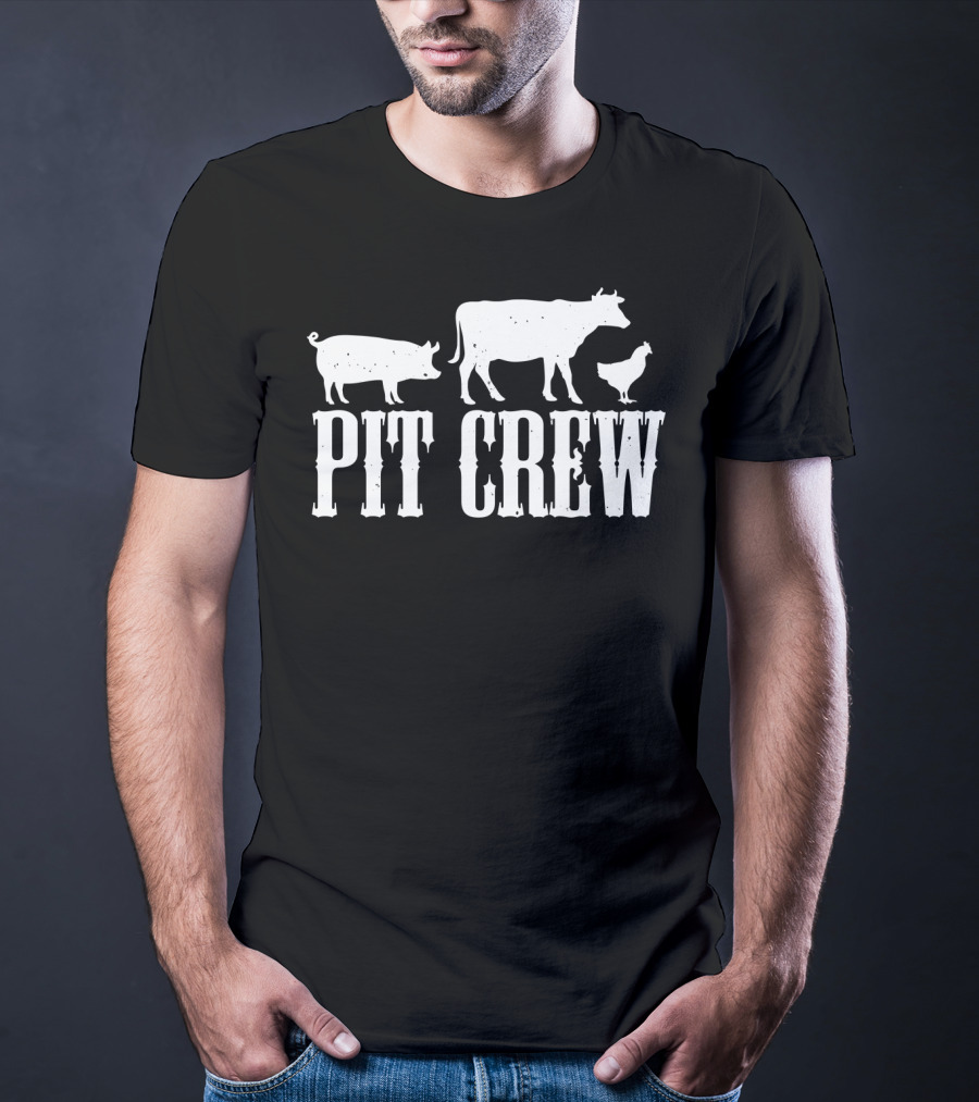 Funny BBQ Smoker Father Dad Grill Pit Crew Back Print43 T-Shirt