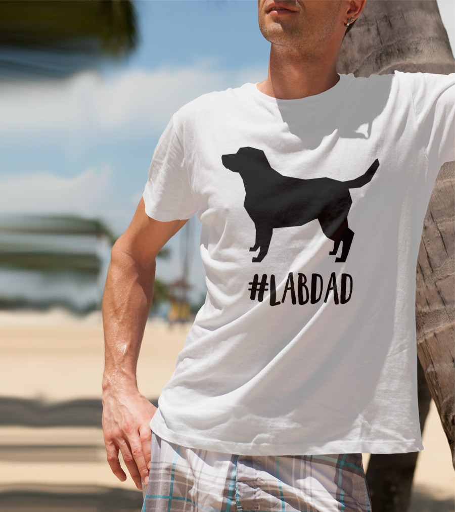 LABDAD Yellow Black Labrador Retriever Dog T-Shirt