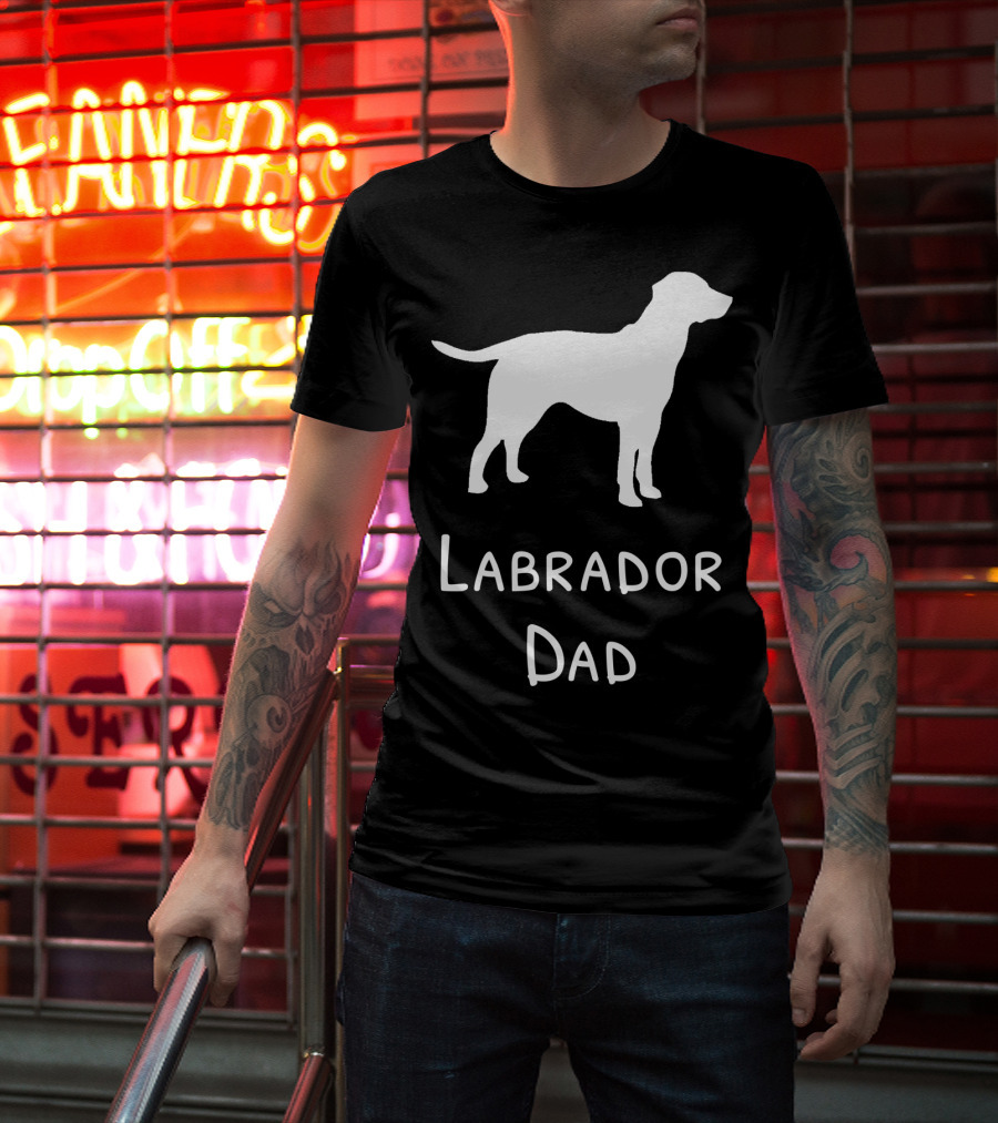 Labrador Dad Silhouette Canine Father's Day T-Shirt