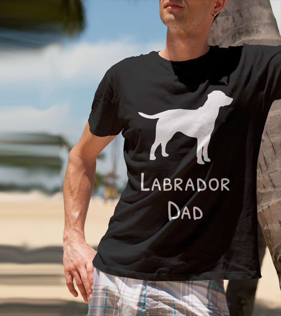 Labrador Dad Silhouette Canine Father's Day T-Shirt