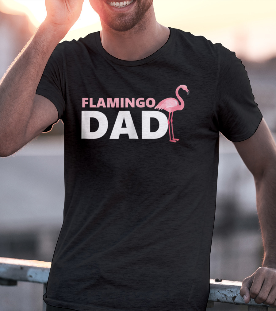 FLAMINGO DAD Mens Tropical Papa T-Shirt