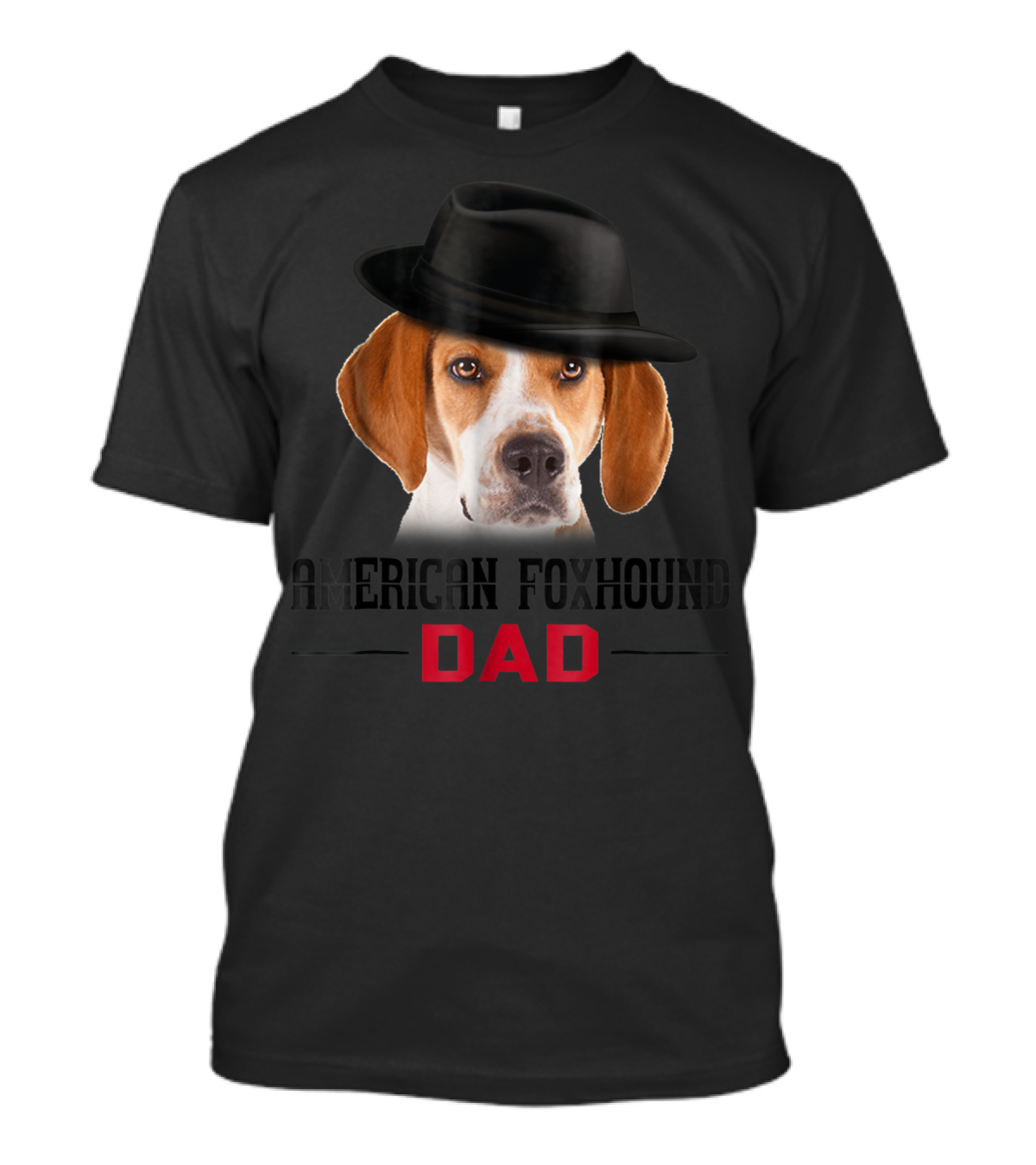 American Foxhound Dad With Stylish Hat Dog Lovers T-Shirt