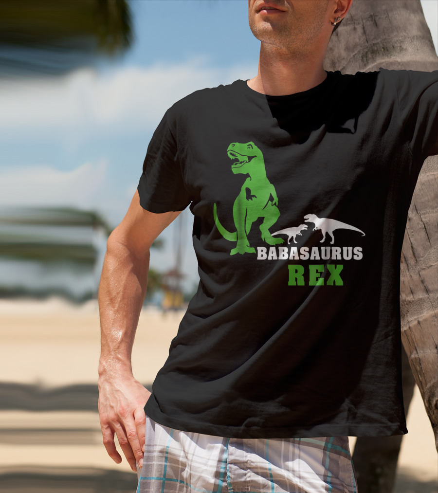 Babasaurus Rex Dinosaur Men Dad24 T-Shirt