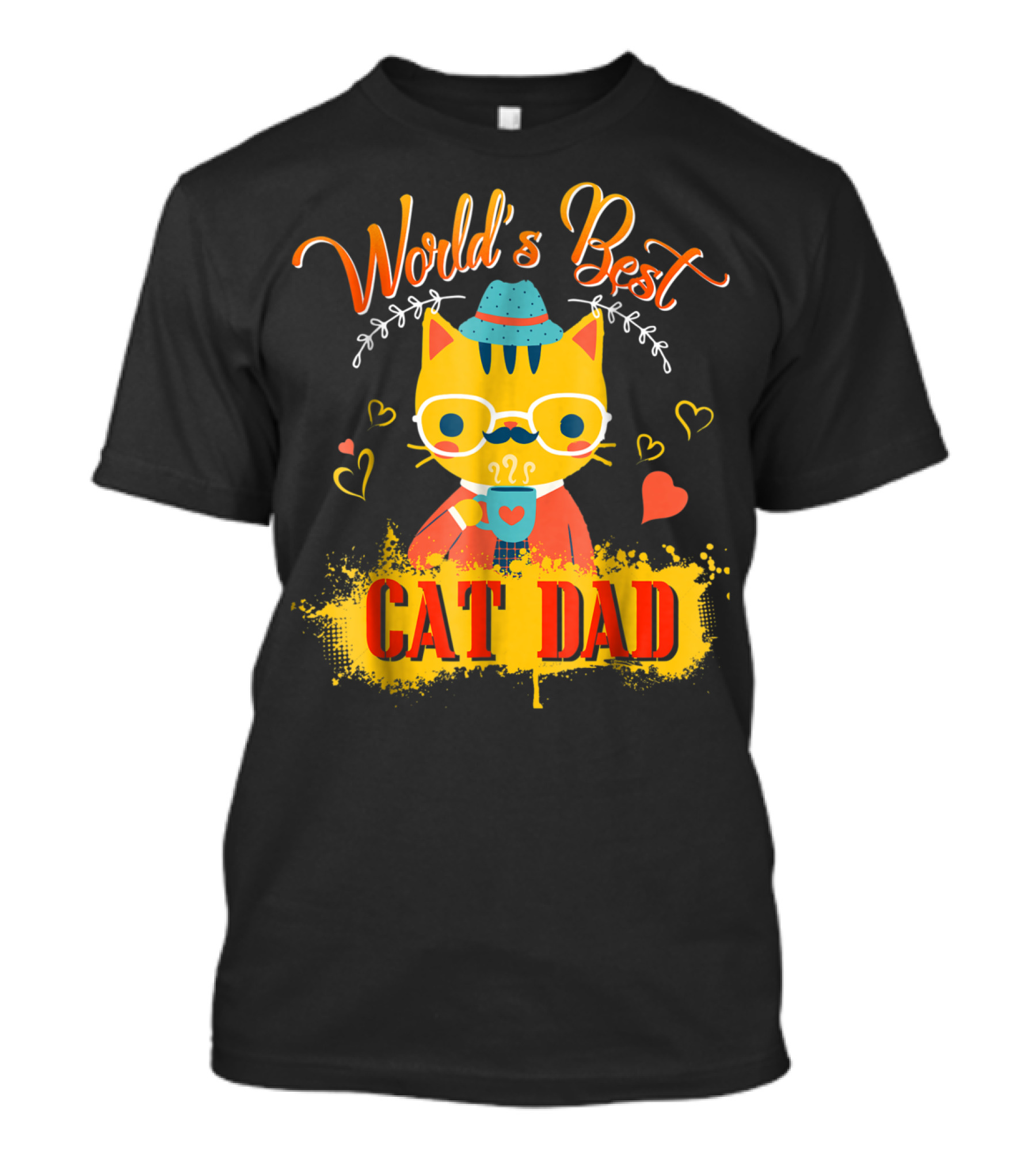 World's Best Cat Dad Cat Lover Funny Best Cat Dad T-Shirt