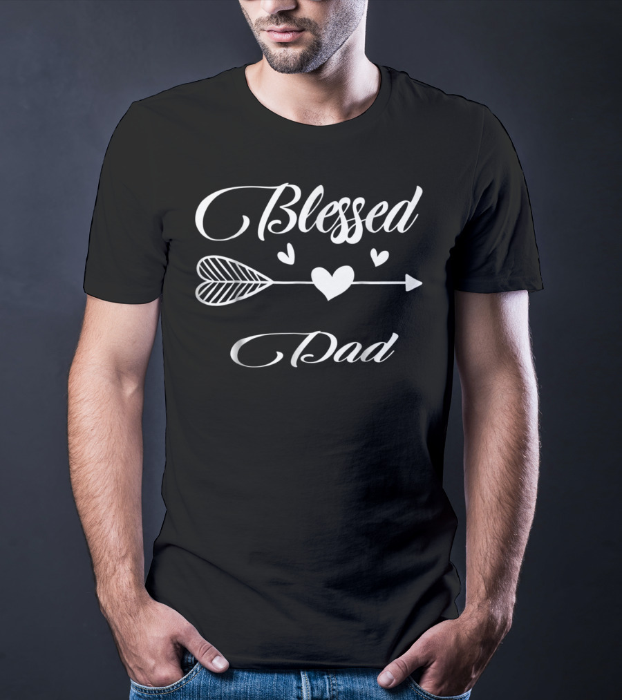 Blessed Dad Love Family Best Arrow Heart T-Shirt