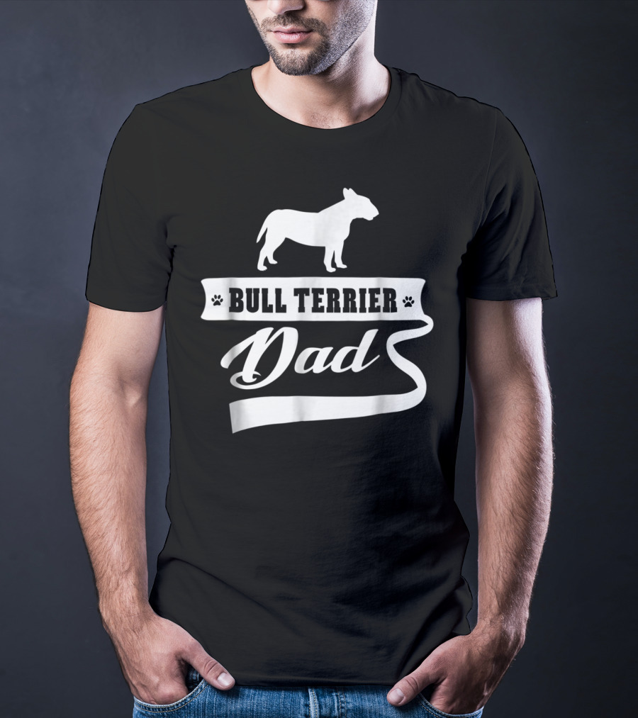 Bull Terrier Dad Mens Animal Dogs T-Shirt