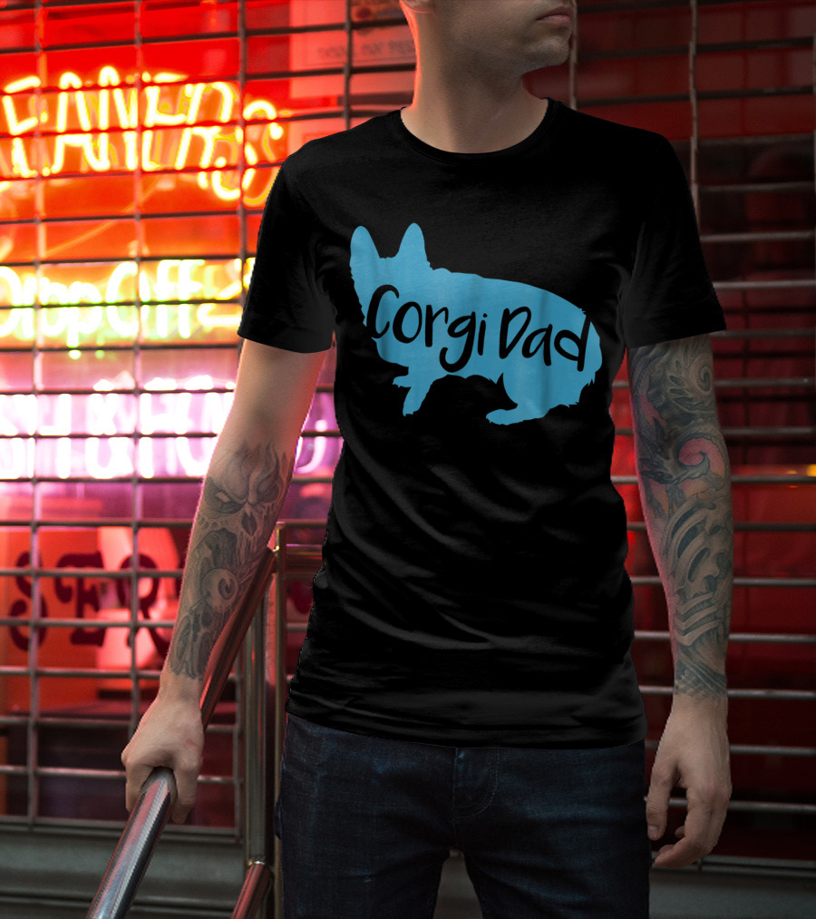 Cute Corgi Dad CorgiLover Welsh Pembroke Dog T-Shirt