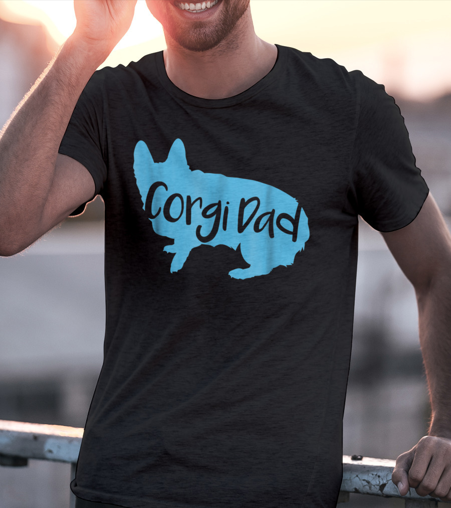 Cute Corgi Dad CorgiLover Welsh Pembroke Dog T-Shirt
