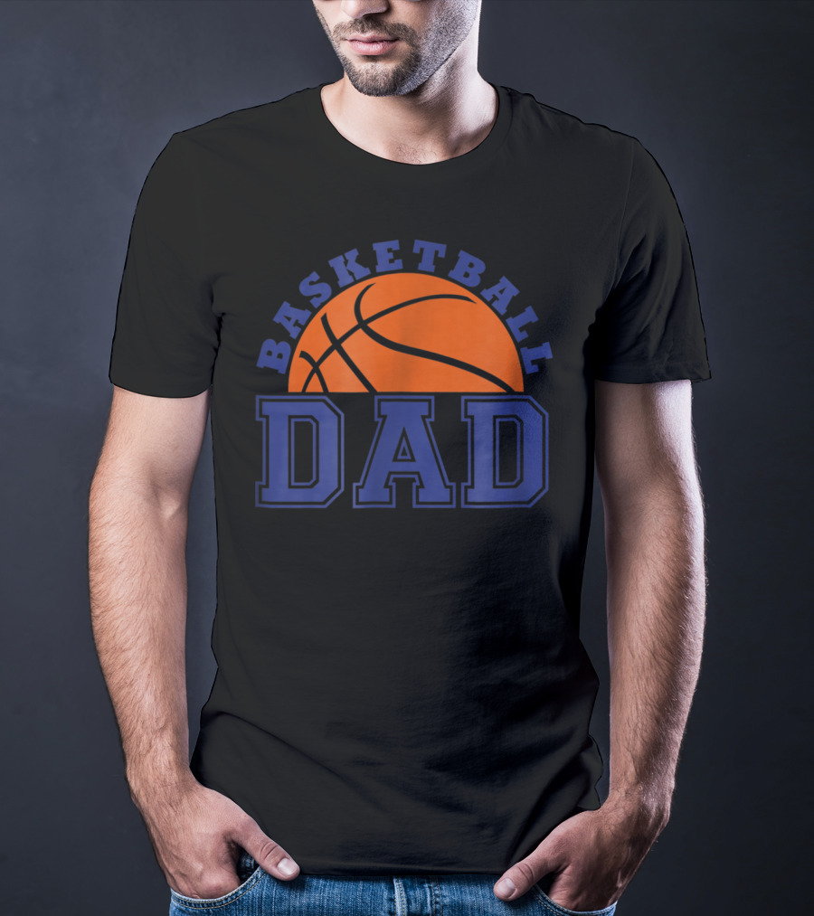 Basketball Dad Orange And Blue Basketball T-Shirt