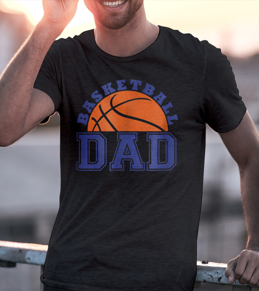 Basketball Dad Orange And Blue Basketball T-Shirt