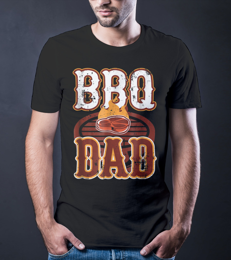 BBQ Dad Steak Grilling Flame Barbecue Dad T-Shirt