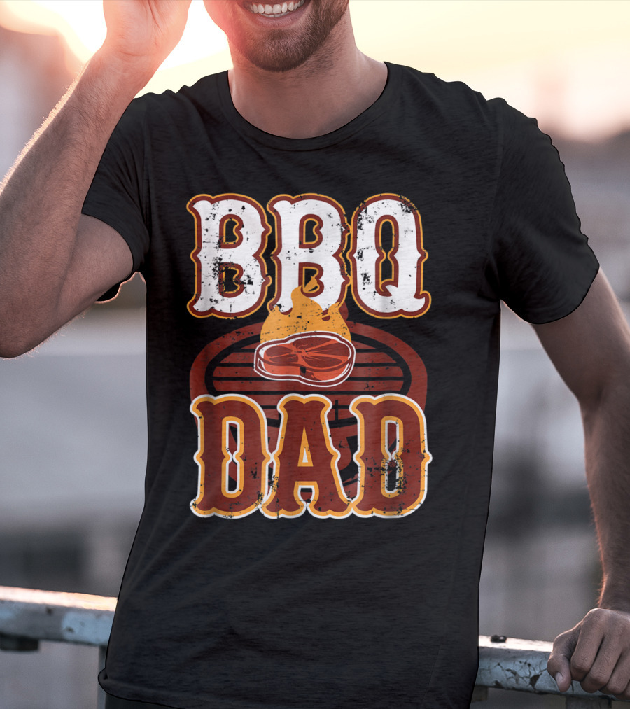 BBQ Dad Steak Grilling Flame Barbecue Dad T-Shirt