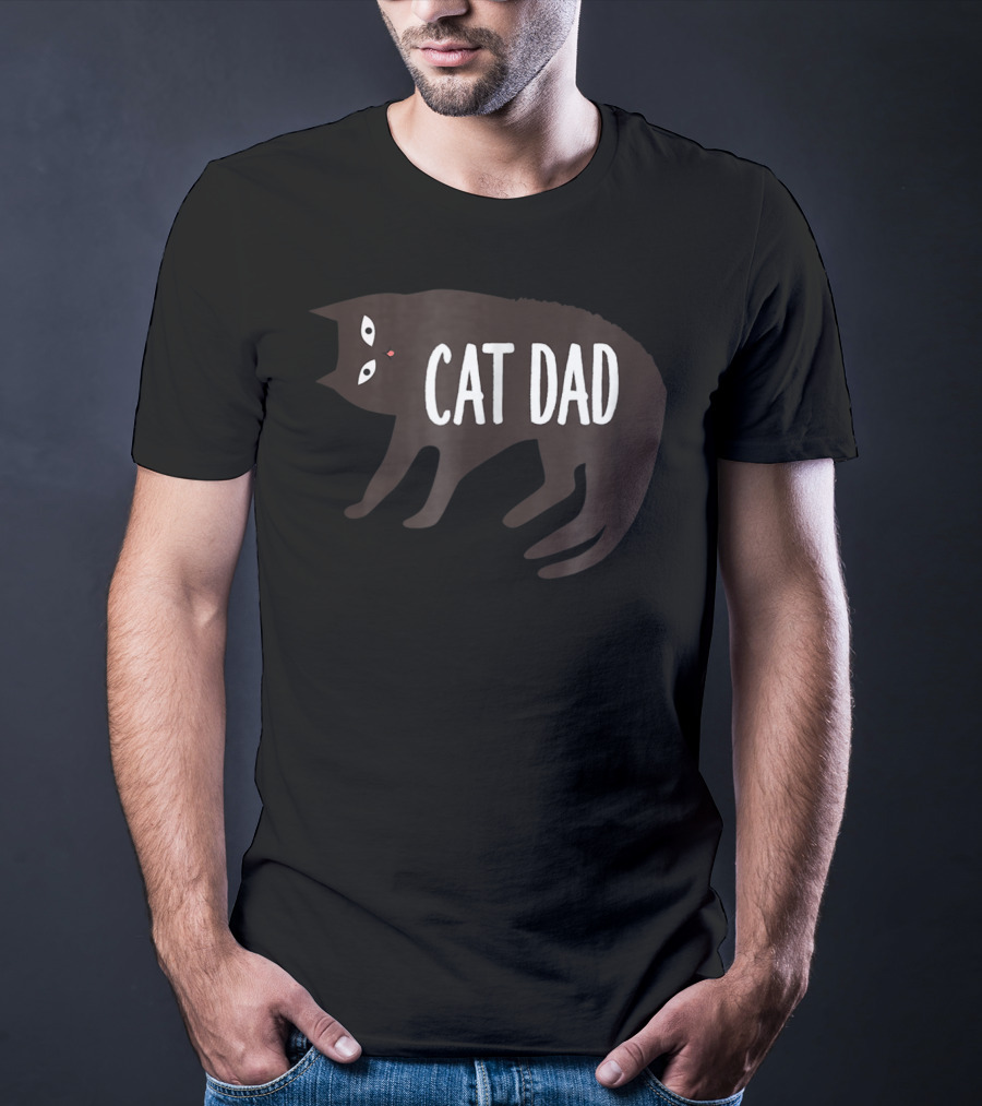 Cat Dad Cat Lovers Cat Owners Black Cat T-Shirt
