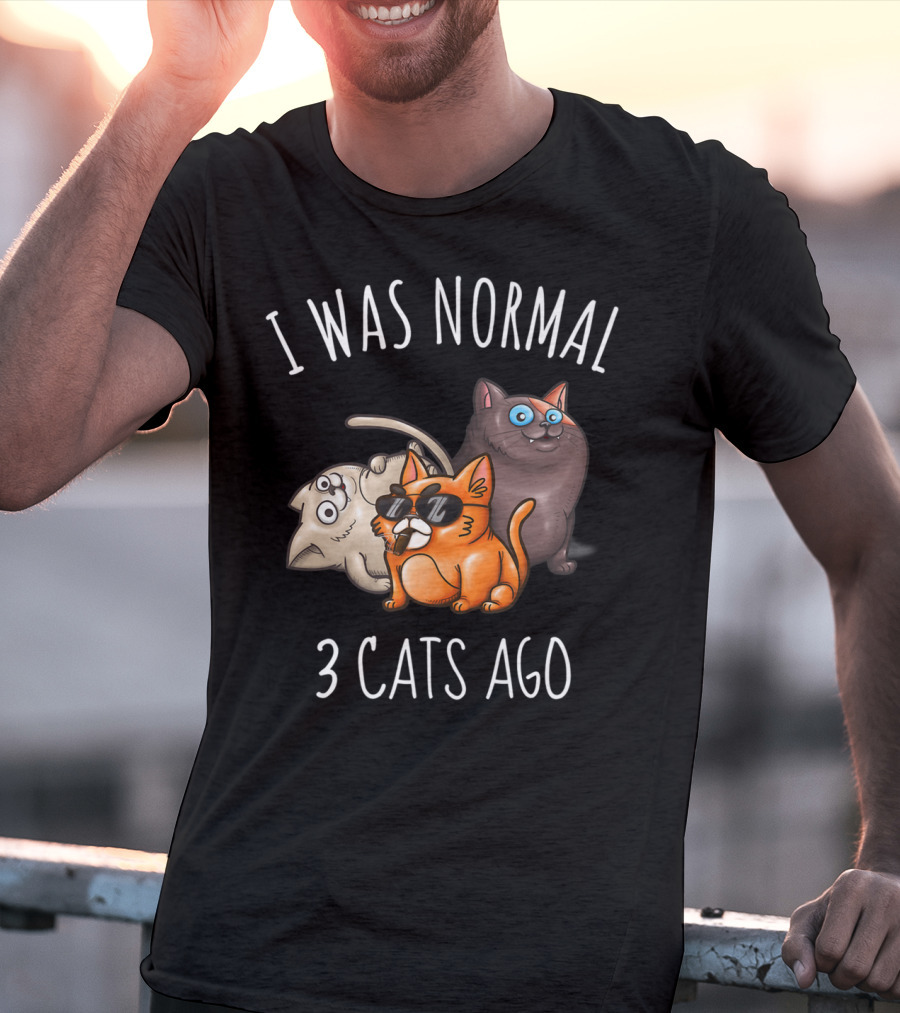 I Was Normal 3 Cats Ago Funny Cat Lady Cattitude T-Shirt