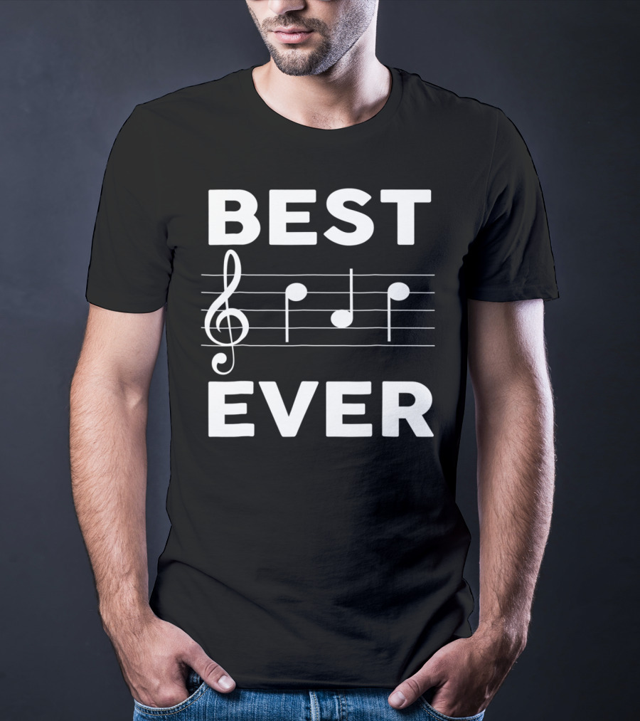 Best Music Dad Ever Best Ever Musician Piano Guitar Player T-Shirt