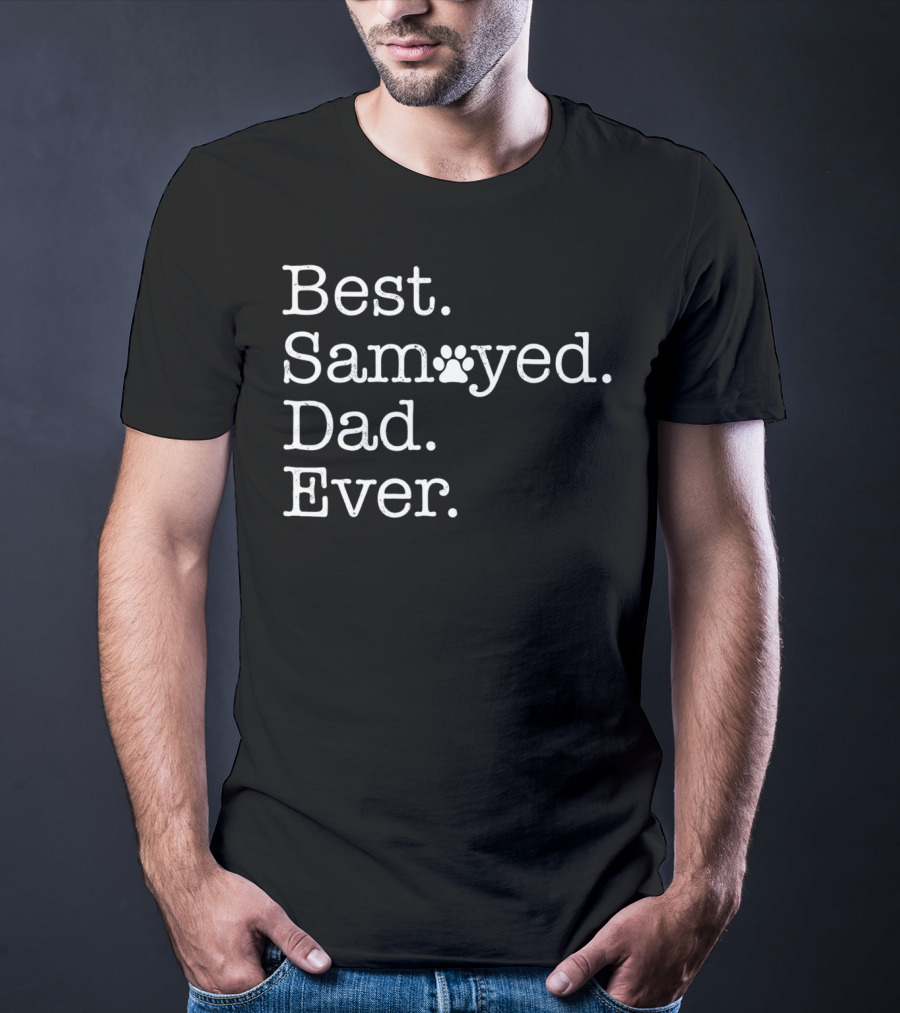 Best Samoyed Dad Ever Paw Prints T-Shirt