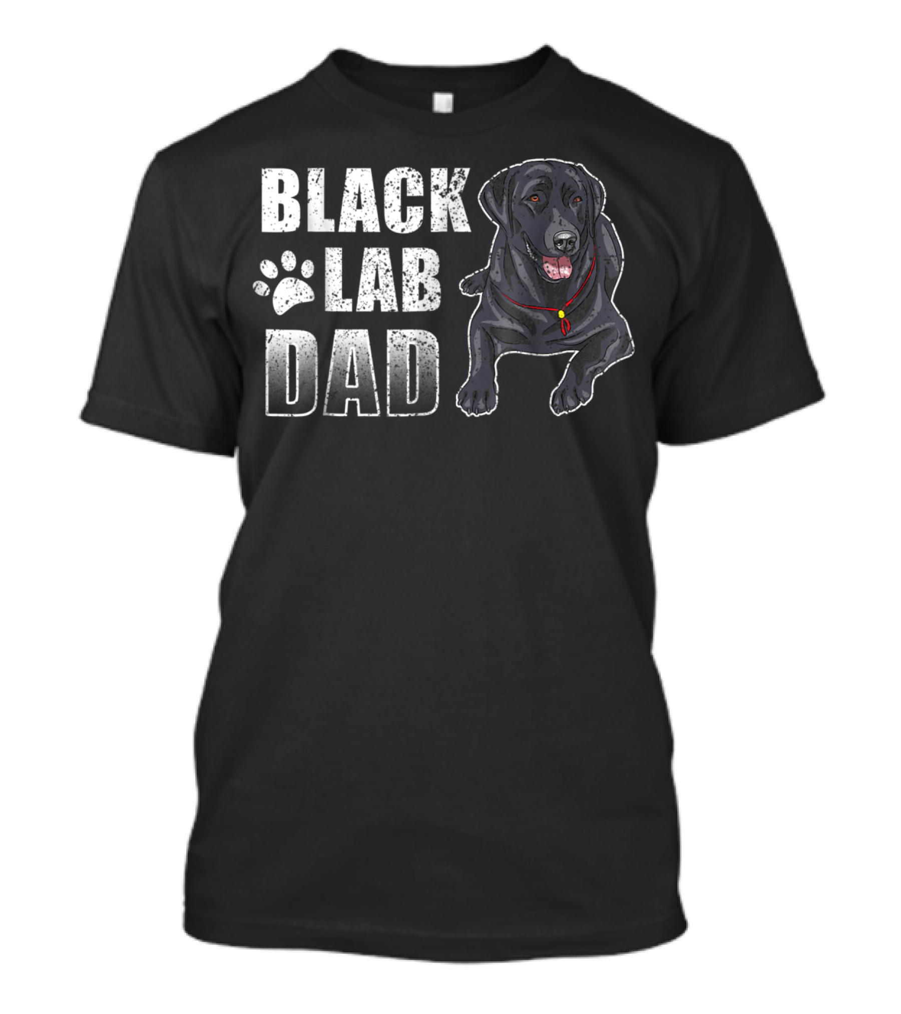 Black Lab Dad Dog Paw Print Graphic For T-Shirt