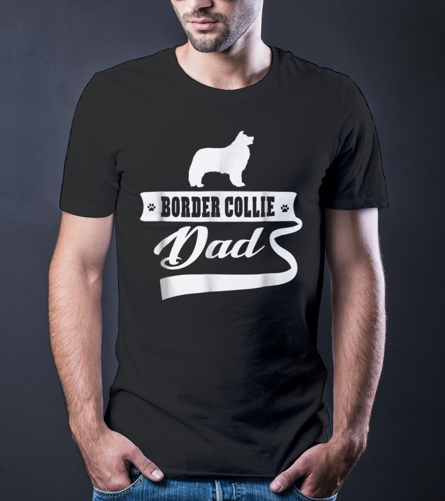 Border Collie Dad Dog Mens Animal Dogs T-Shirt