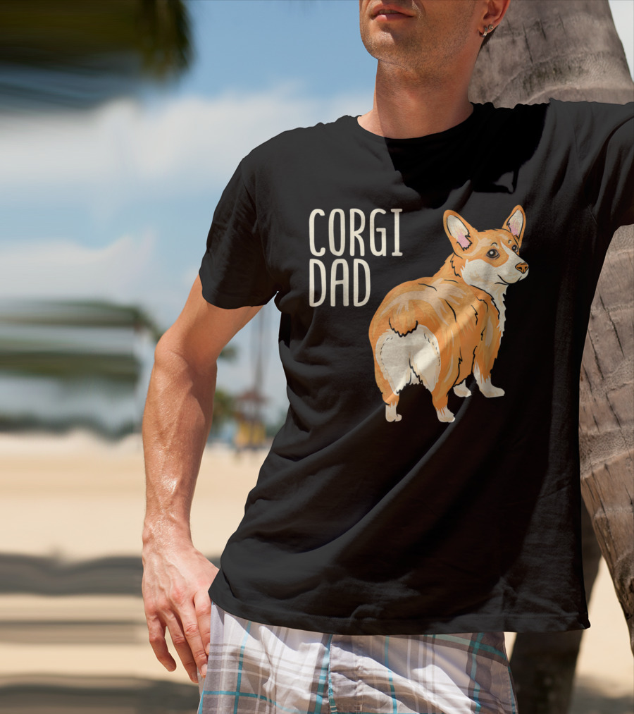 Corgi Dad Cute Dog Pet Owner Adopt Rescue T-Shirt