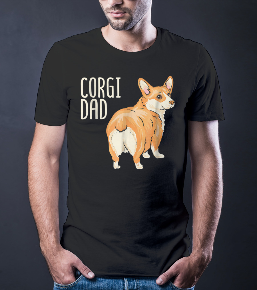 Corgi Dad Cute Dog Pet Owner Adopt Rescue T-Shirt