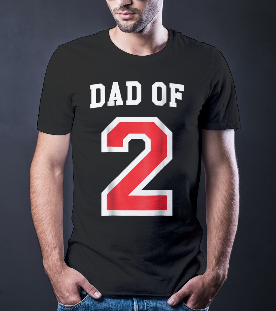 Dad Of Two Baseball Jersey Uniform Number 2 T-Shirt