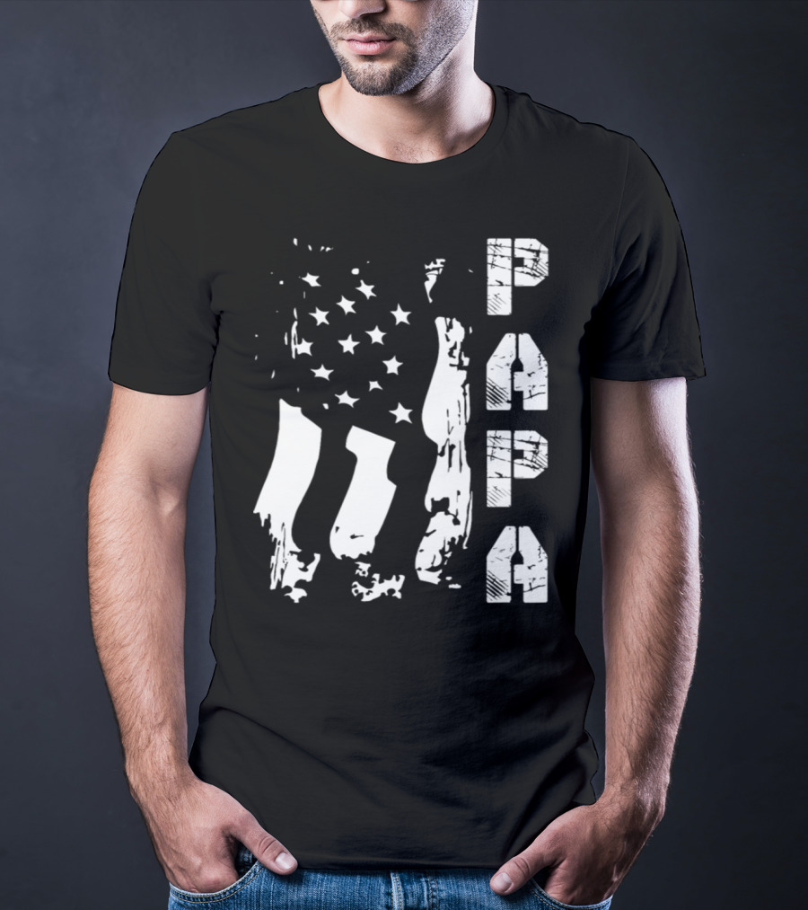 Papa Flag Father's Day S61 USA T-Shirt