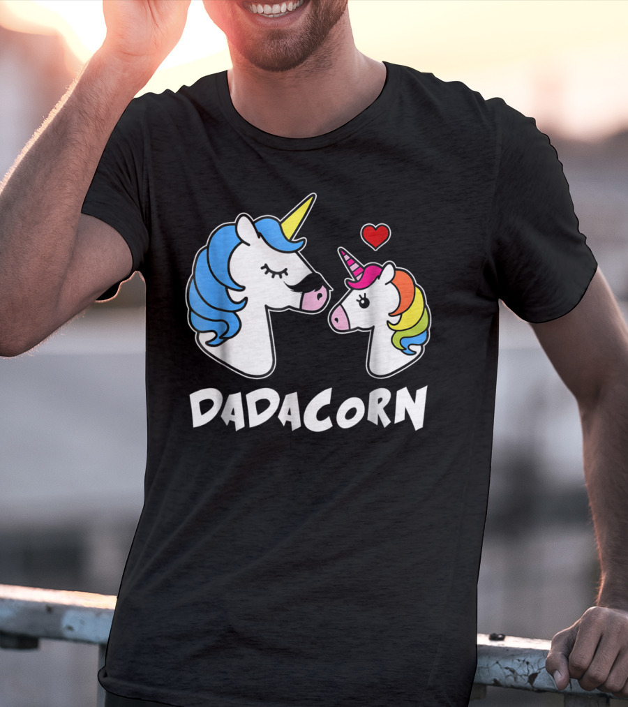 DADACORN Unicorn Dad And Daughter Love 33 T-Shirt