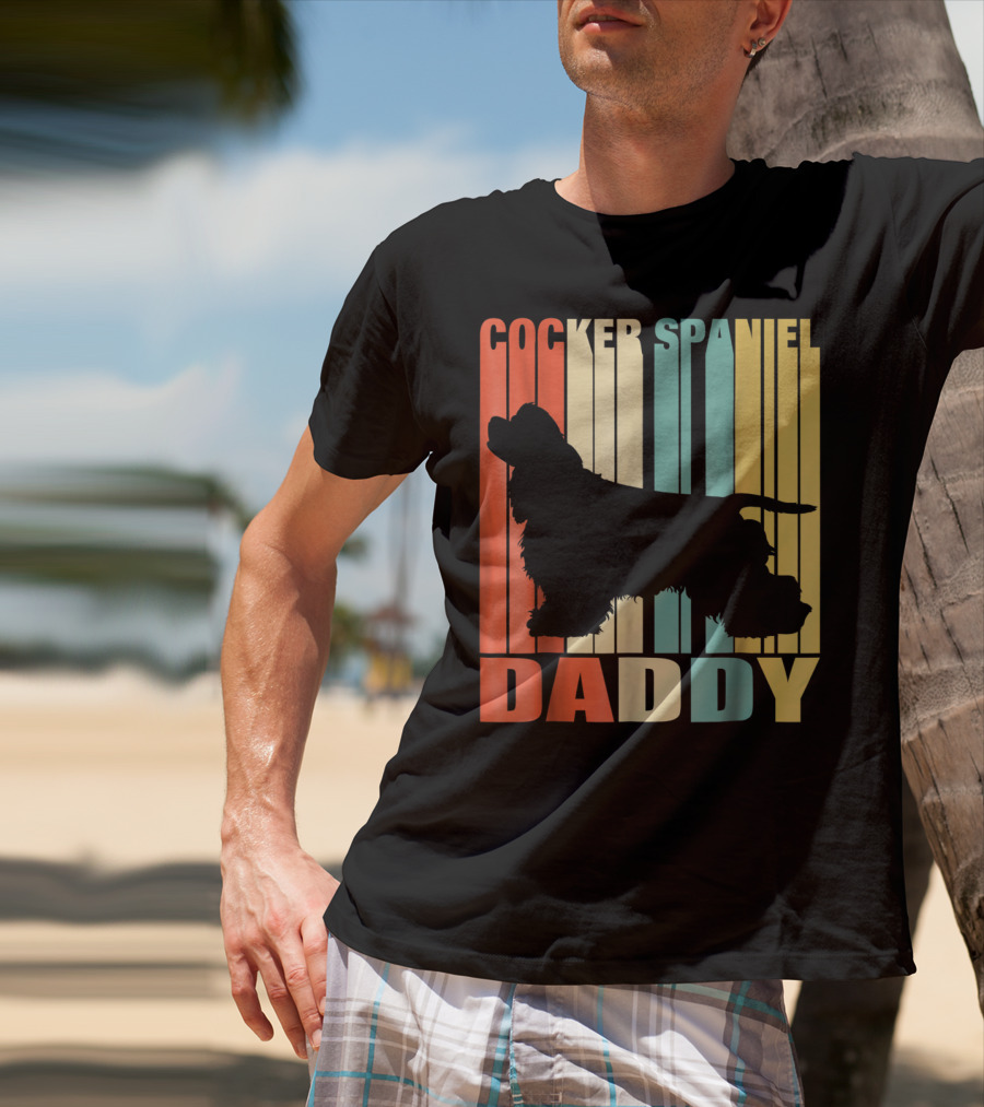 Cocker Spaniel Daddy Vintage Dog42 Love T-Shirt