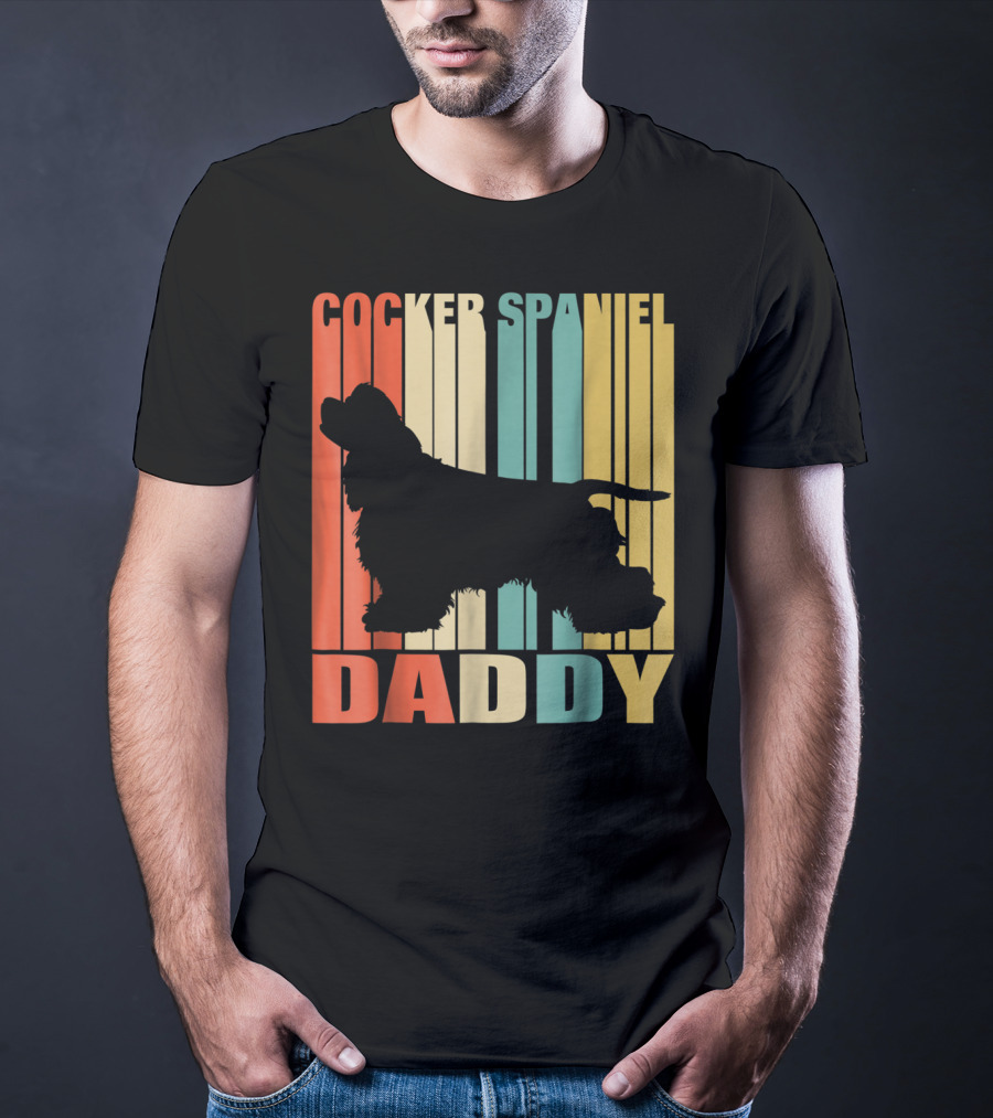 Cocker Spaniel Daddy Vintage Dog42 Love T-Shirt