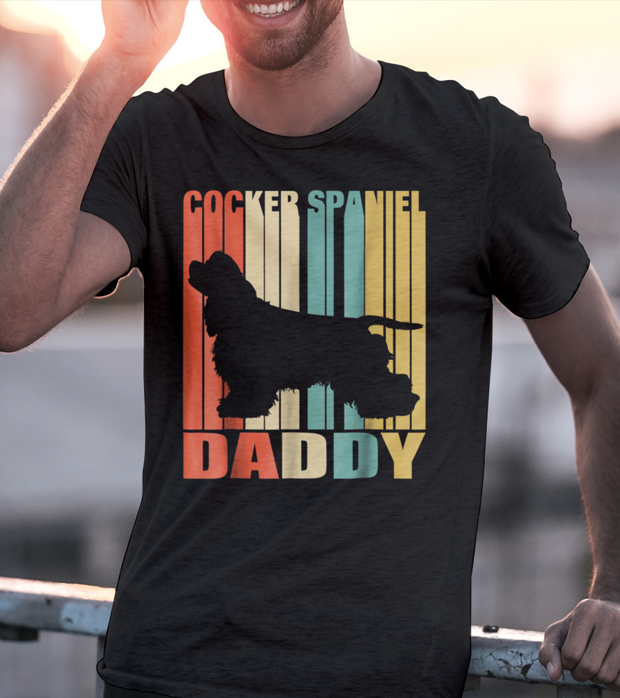 Cocker Spaniel Daddy Vintage Dog42 Love T-Shirt