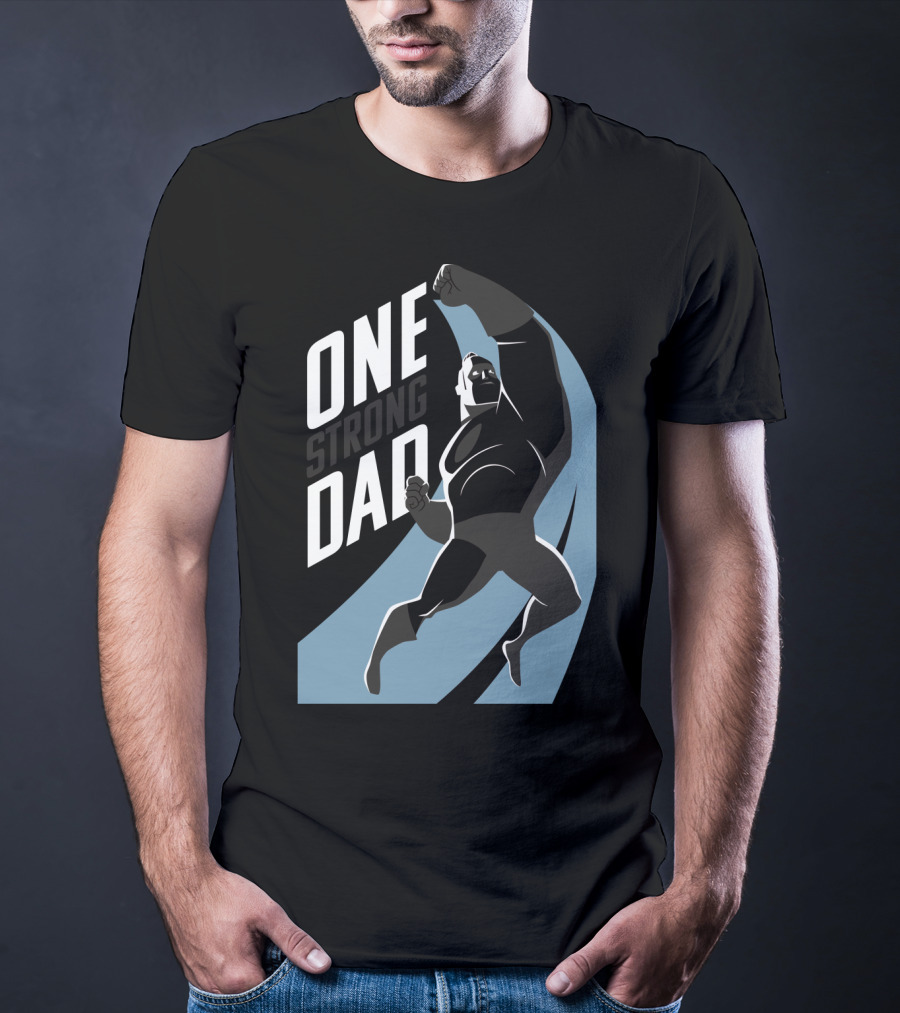 Disney Pixar Incredibles 2 One Strong Dad Iconic Heroic Pose T-Shirt