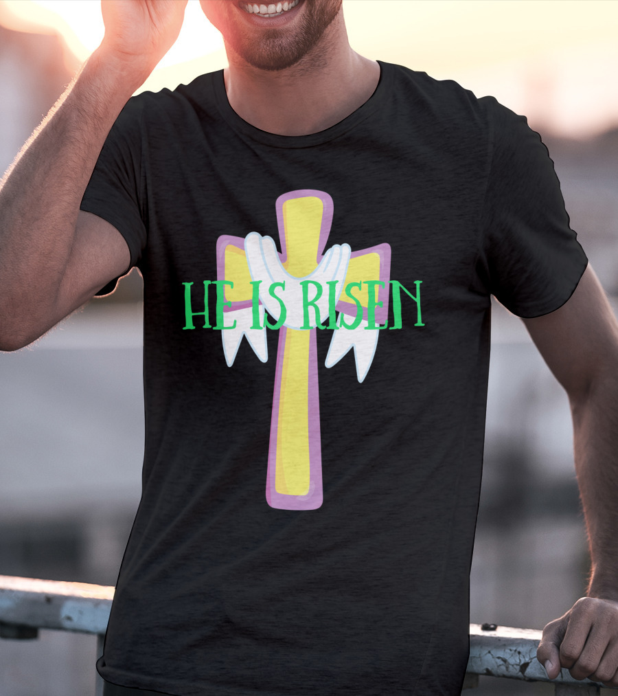 Easter He Is Risen Christian Cross Jesus Pastor Dad51 T-Shirt