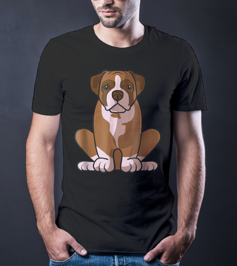 Boxer Dog Sitting Patiently For The Holidays T-Shirt